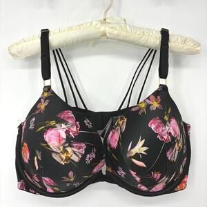 Victoria's Secret Very Sexy Floral Black Push-Up Bra with Strappy Details